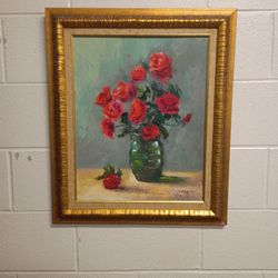 Two Paintings Oil On Canvas One By Robert Cox Won By Florence Hay