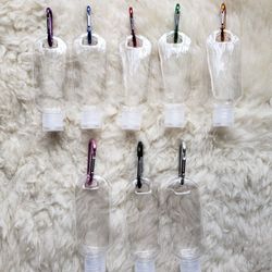 TWO Empty 2oz FliptopCap Bottle on Carabiner