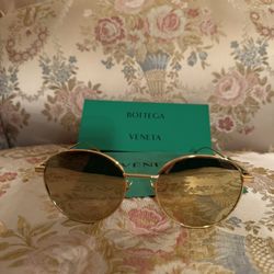 Authentic Bottega Veneta Gold Mirror Sunglasses