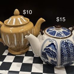 $15 OMC Japan Antique Hand Painted Teapot / Brown Teapot $10