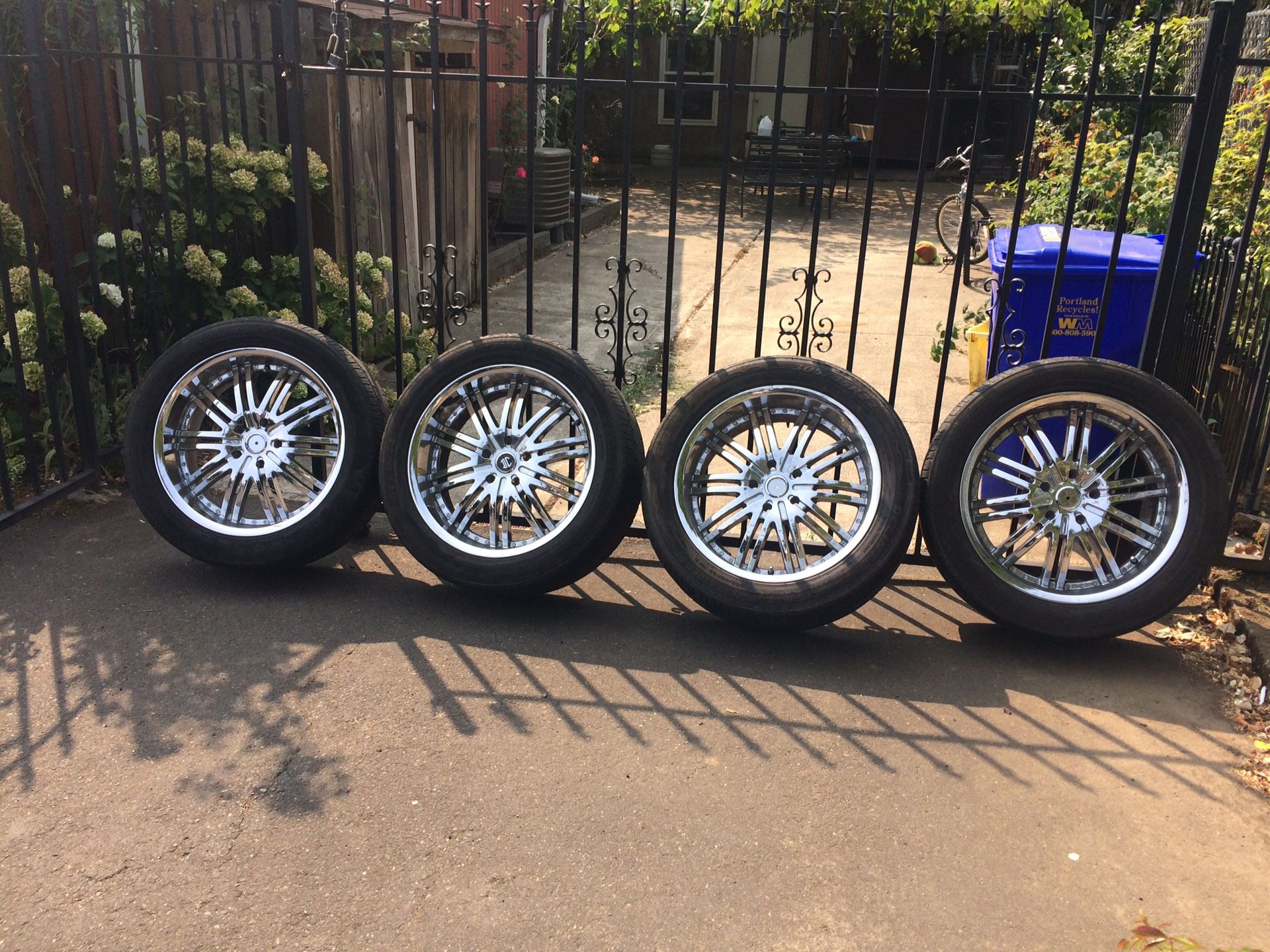 22 inch chrome rims and tires