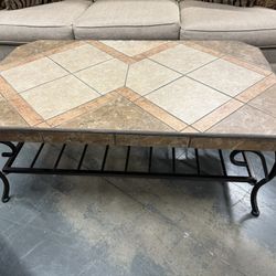 Stone-Top Coffee Table & End Table Set — Sturdy, Stylish, Built to Last