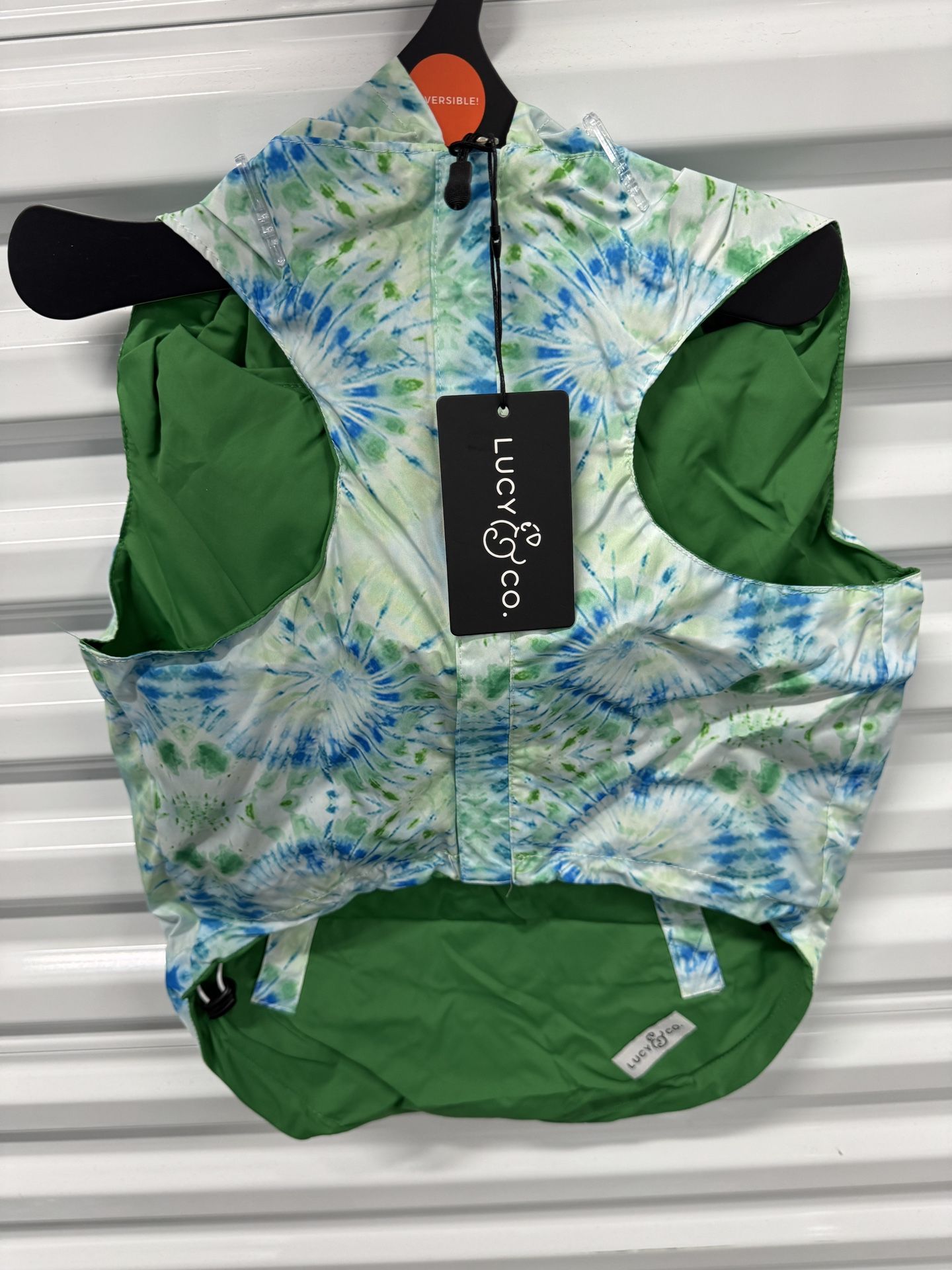 LUCY & CO Dog Rain Coat Green/Blue