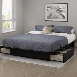 Floater Bed frame With Two Side Drawers 