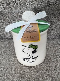 Peanuts x Rae Dunn "Tee Time" Snoopy Golf Canister-New