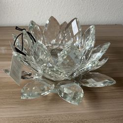 Large TAHARI Home lotus flower candle holder