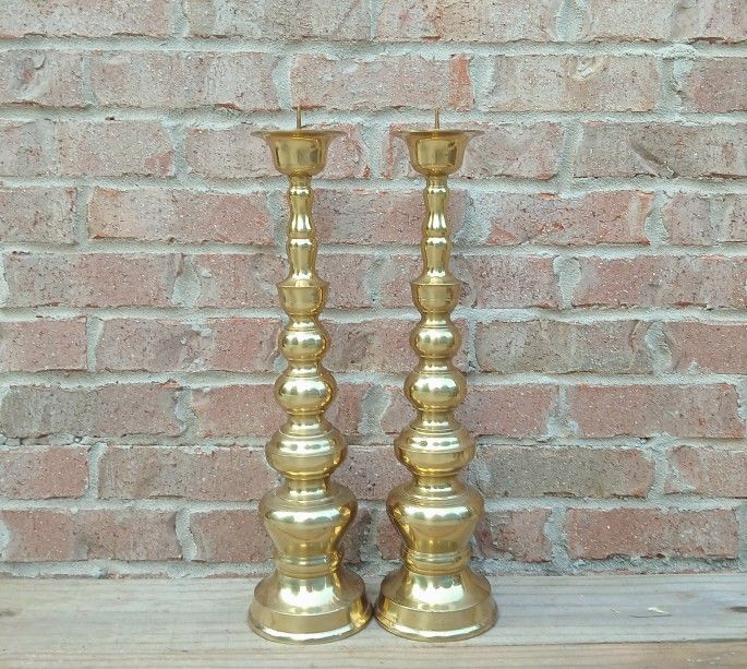 Vintage Homco Brass Pillar/Candlestick Holders