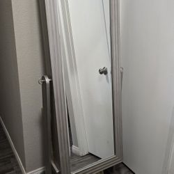 Standing Body Length Mirror With Jewelry Storage
