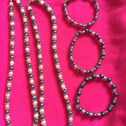 Brand-new, Elegant Freshwater 16"pearl necklaces and bracelets