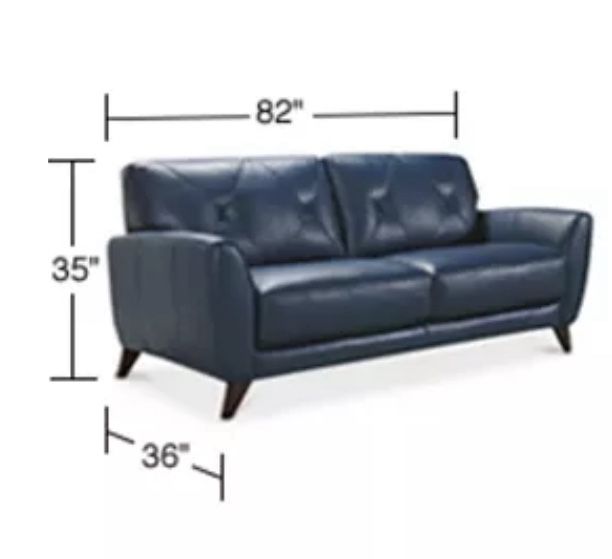The leather sofa was purchased from Macys