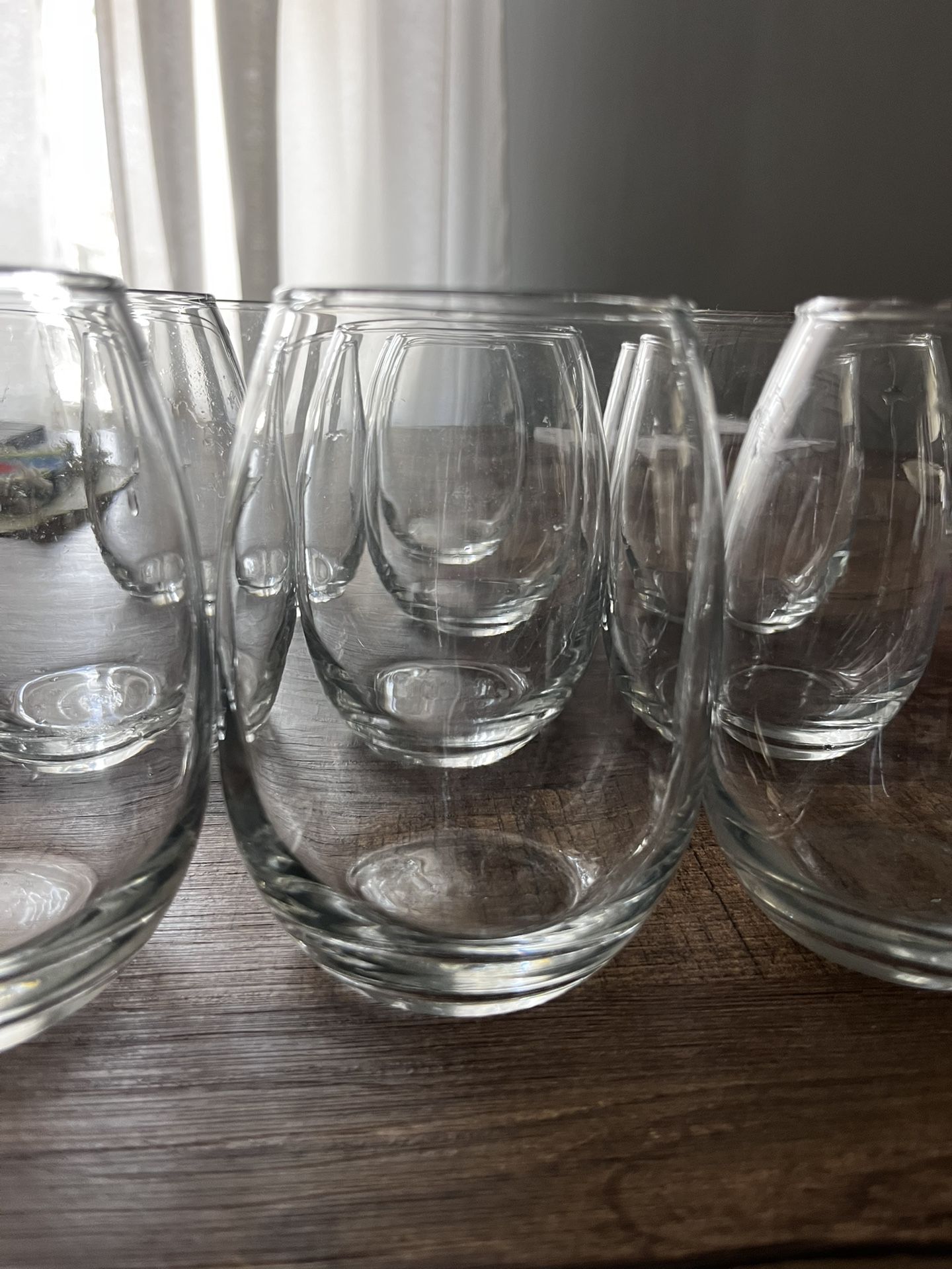 10 Stemless Wine Glasses