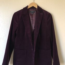 Talbots Burgundy Corduroy Classic Two Button Blazer - Size 6