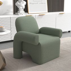 New SEYNAR Mid Century Modern Velvet Rolled Accent Chair Living room Chair Armchair Green