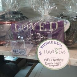 Authentic Gucci Clutch And Roberto Cavali Sunglasses 