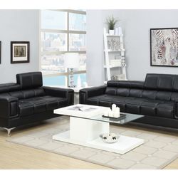 Black Sofa And Love Seat Set 