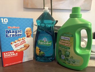 Cleaning Bundle 🧼✨ Laundry Detergent + Palmolive Dish Soap + Magic Eraser ($20+ Value)