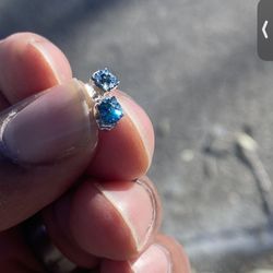 Blue Diamond Earrings 1 Carat 