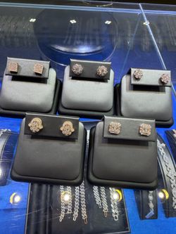 Moissanite rose gold earrings