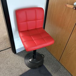 Red Chair - Height Adjustable - Spins 360 Degrees - Mint Condition