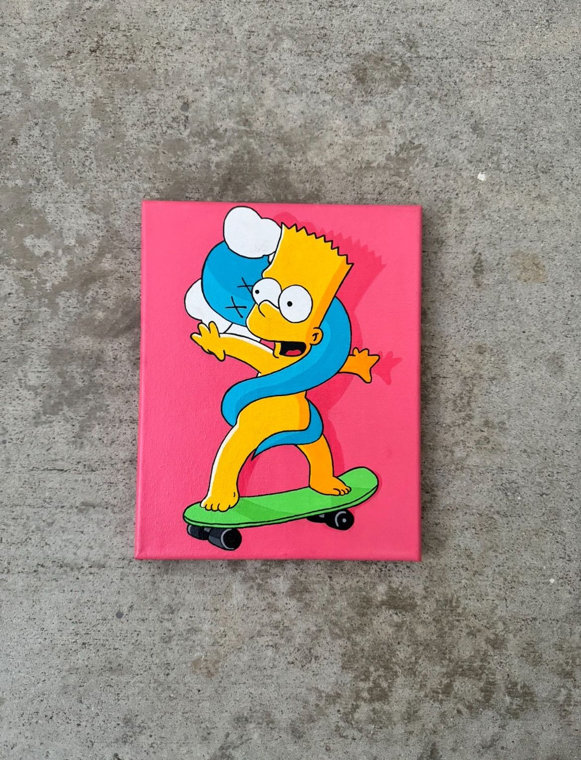 The Simpson BART x kAWs Figure Hand Painting On Canvas