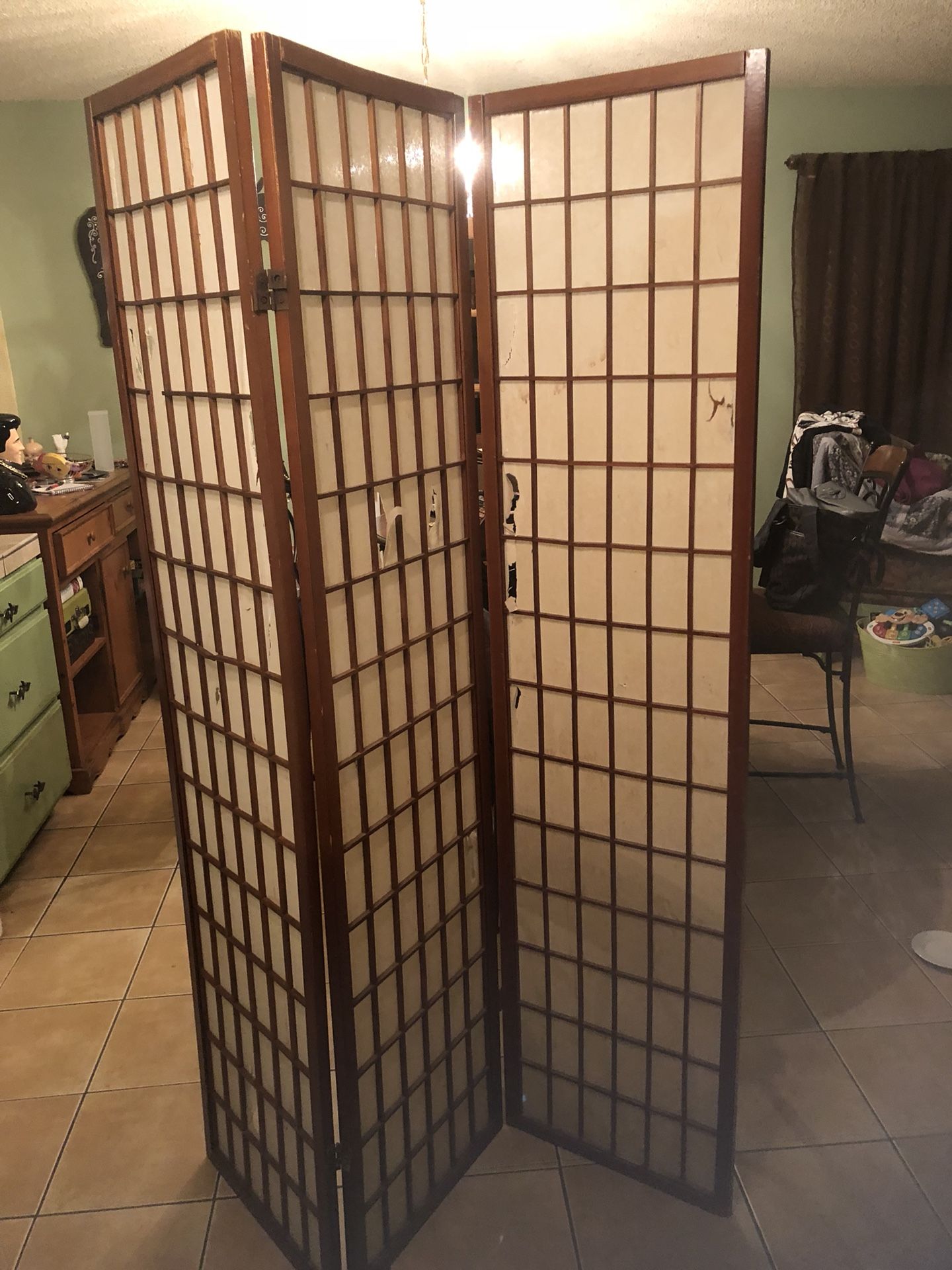 Authentic 3 Panel Japanese Oriental Room Divider Hardwood Shoji Screen Privacy Wall. Looking for a project? Here it is