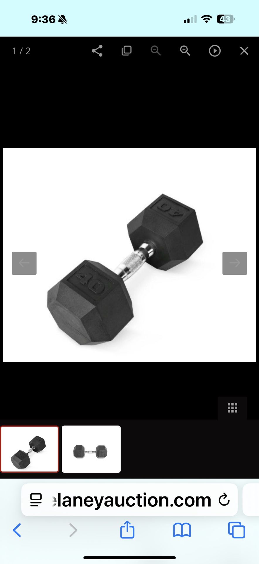 40 lbs CAP Barbell Coated Hex Dumbbell Set of 2 Weight set ..