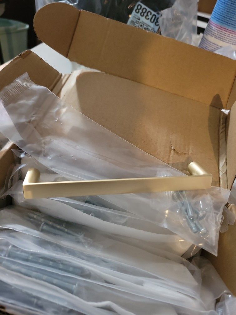 Kitchen Cabinet Handles, 5 Inch, 10 Pack, Brushed Gold