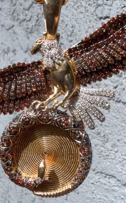 Natural Diamonds Eagle Pendant 14k Gold
