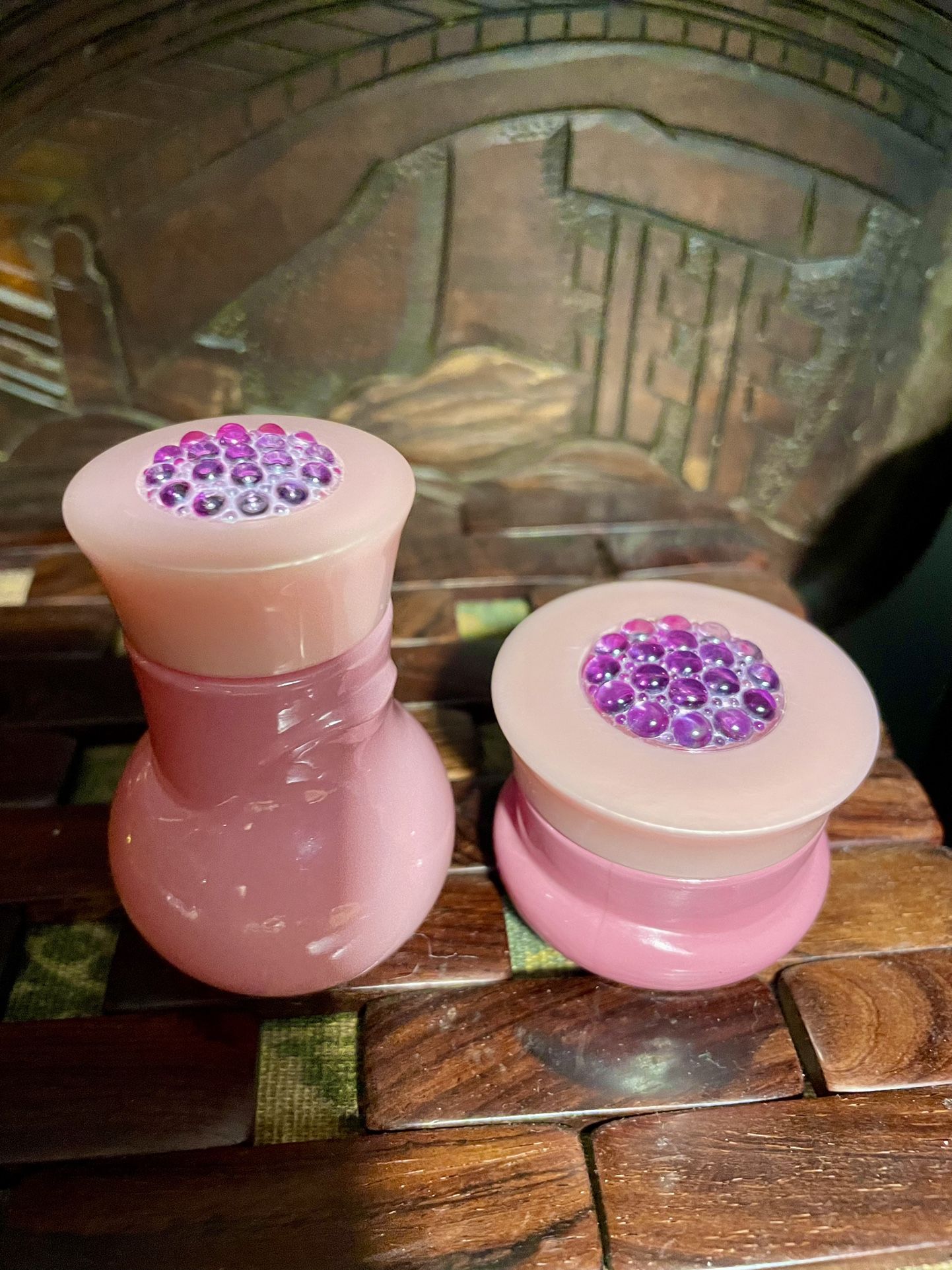 Vintage 1960,s Avon cream And Rare Somewhere Talcum Powder Jar