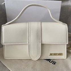 Jacquemus Gold Logo Flap Leather Shoulder Bag