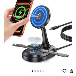 3 in 1 Magnetic Wireless Charging Station Apple Devices 