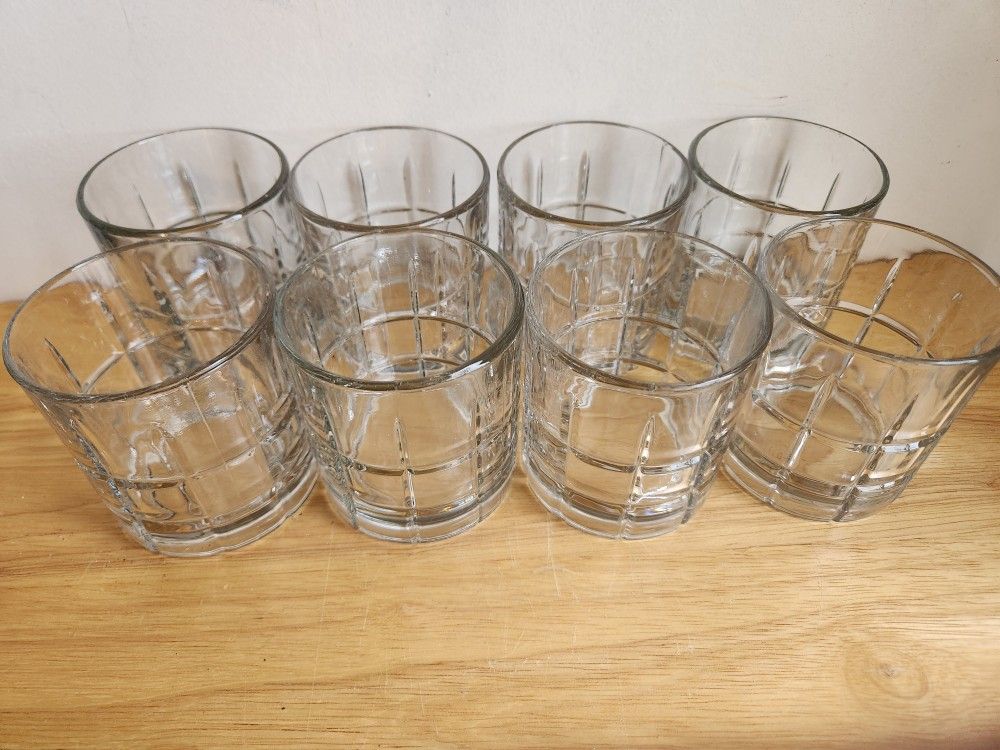 8 MCM Glasses Whiskey Heavy ANCHOR Hocking