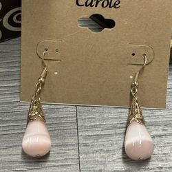 Pink And Gold Dangle Earrings
