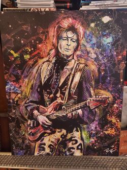 David BOWIE "Ziggy Stardust" Canvas Artwork 16 X 20