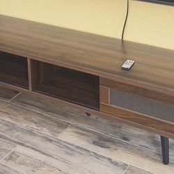  Modern TV Stand for 75 inch TV, LED Entertainment Center with Storage and Sliding Doors, Low Profile TV Consoles for Liv Tv Stand 