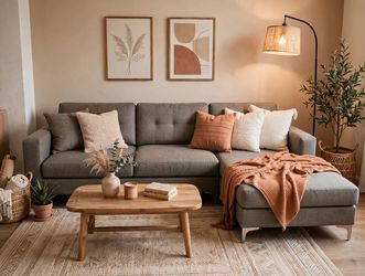 brown Sectional sofa  imperfect condition