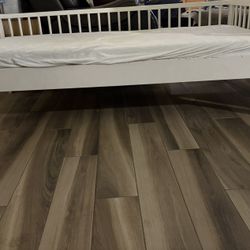 Toddler Size White Bed w/ Slats & Side Rail