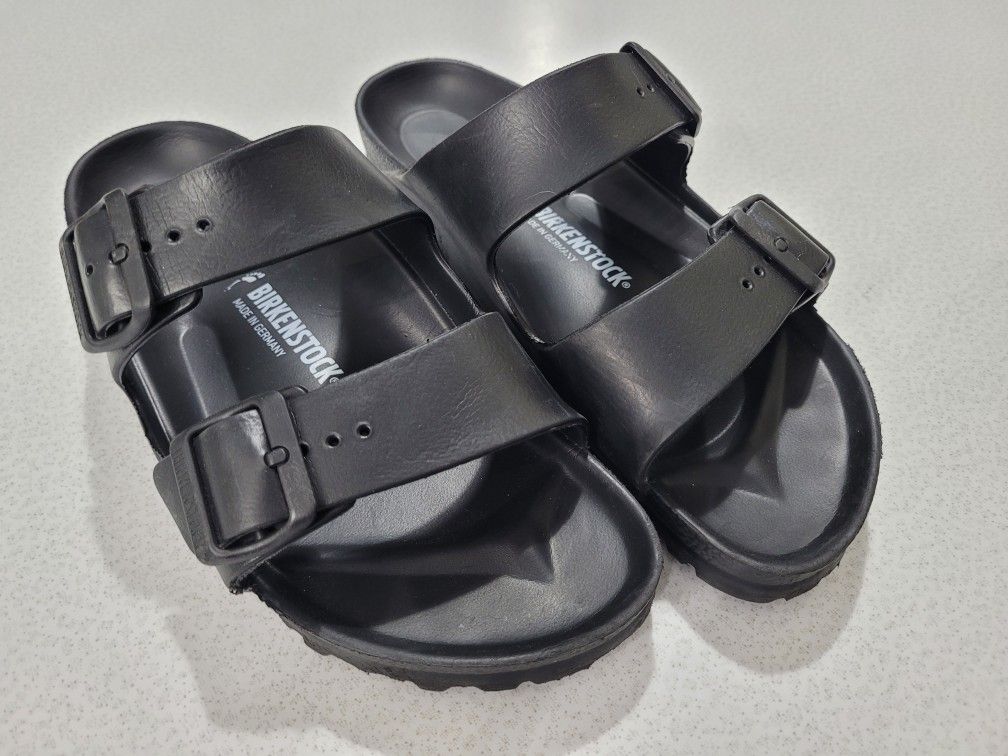 BIRKENSTOCK Arizona EVA Black Rubber Slide Sandals Sz (39) M6 W 8 -8.5