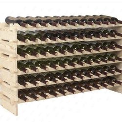 72 Bottle Wood Wine Rack 6 Tier Storage Display Shelves Product Dimensions 44.7"D x 11.4"W x 28.7"H