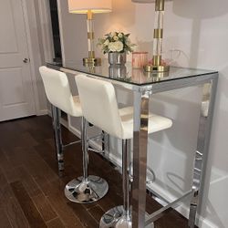 Clear Glass Bar Table