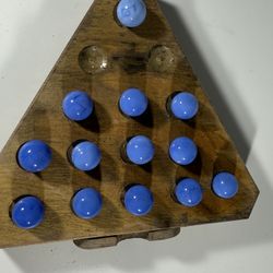 vintage real wood game with marbles