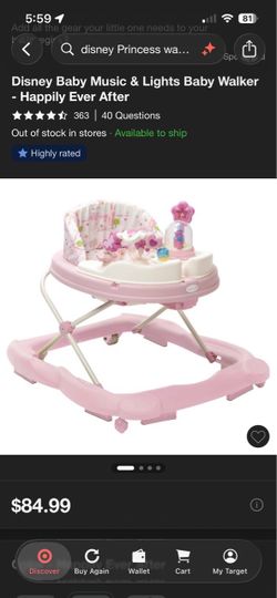 Disney Baby Music & Lights Baby Walker – Happily Ever After