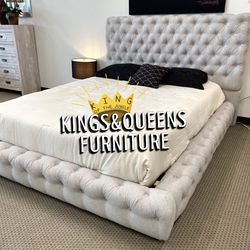 NEW QUEEN BED FRAME WITH MATTRESS