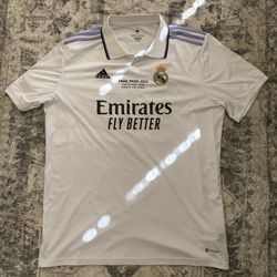 adidas Real Madrid Soccer Jersey 4XL White Final Paris 2022 Champions