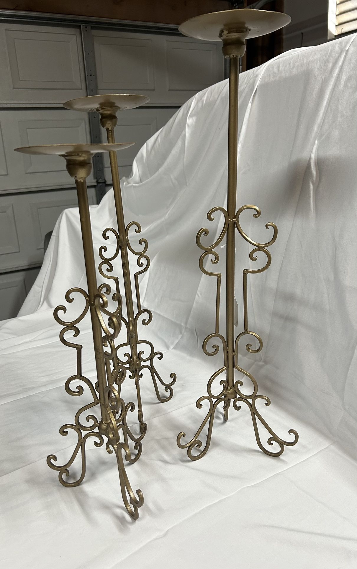 3 Gold Candle Holders