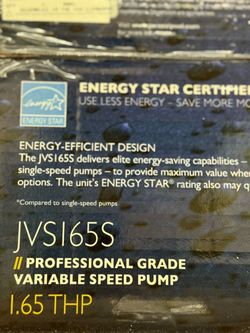 JVS165S Variable Speed Pool Pump 1.65 THP