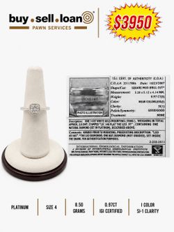 IGI CERTIFIED 0.97CT DIAMOND ENGAGEMENT RING