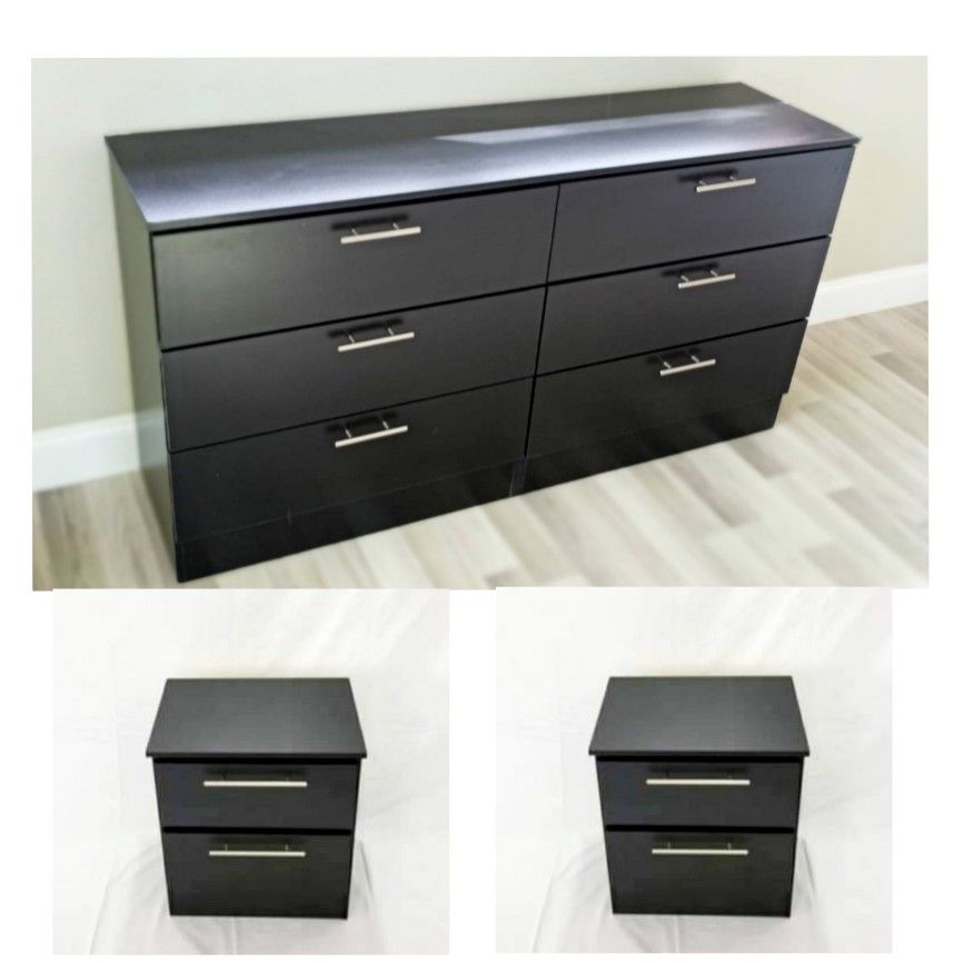 NEW DRESSER AND 2 NIGHTSTANDS. DRESSER ALSO SOLD SEPARATELY