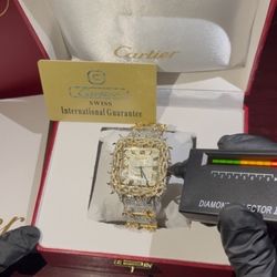 CUSTOM MOISSANITE CARTIER WATCH 