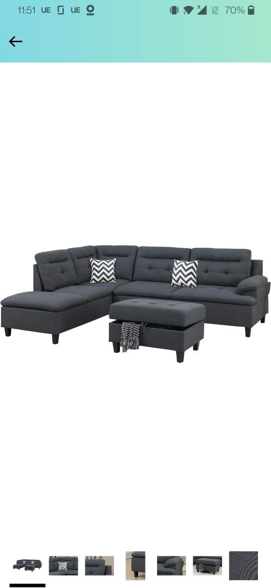 1 Year Used Sectional Couch With Ottoman For Sale